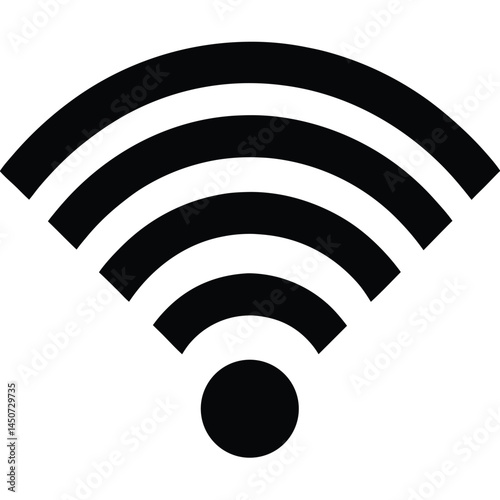 Wifi connection symbol black silhouette, wireless internet signal
