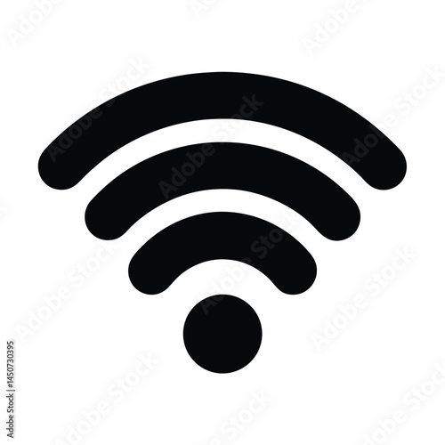 Wifi connection symbol black silhouette, wireless internet signal