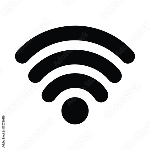 Wifi connection symbol black silhouette, wireless internet signal