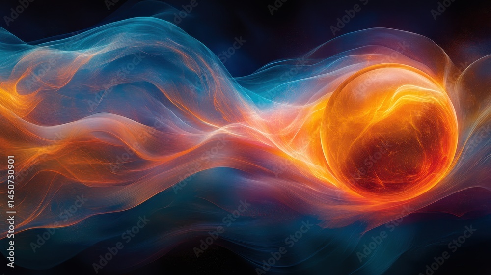 Fototapeta premium Abstract energy sphere swirling in vibrant colors