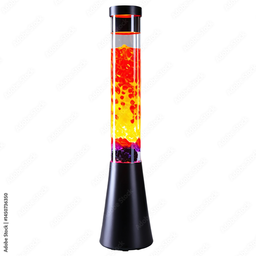 glass lava lamp isolated on transparent background