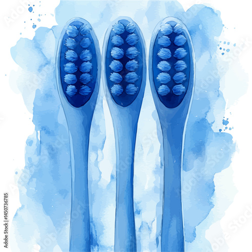 Facial Cleansing Brush Device, vector watercolor illustration, isolated on a white background.