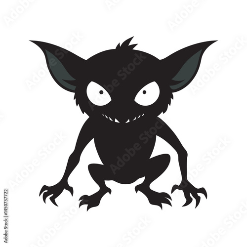 Gremlin Creeping Fantasy Creature Silhouette