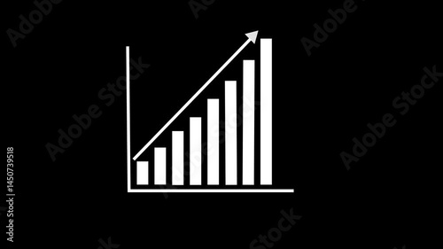 Transparent, , Growing Chart with Arrow Animation, Economic growth graphic chips, circuit, clip art, communication, computer, concept, contour, cyberspace, datum, device, digital, electrical, electric