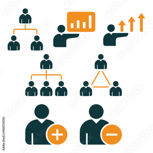 Teamwork icon of human group and person crowd