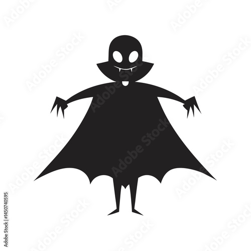 Vampire Shadow In Cloak Silhouette Art