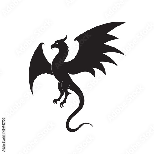 Winged Serpent Flying Creature Silhouette