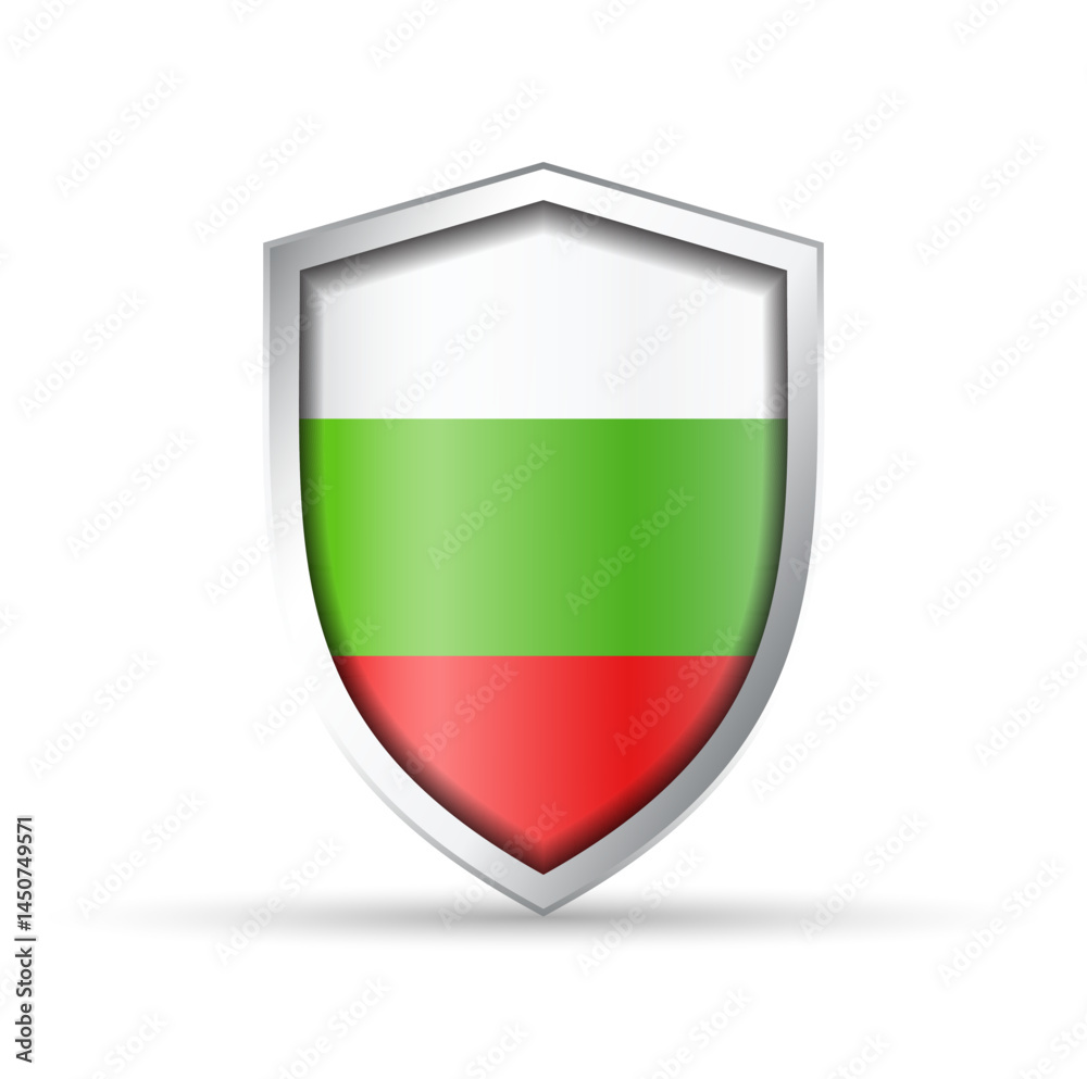 Bulgaria Flag Glossy Shield Icon Bulgaria Flag Glossy Shield Icon