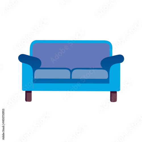 Blue gradient sofa icon with armrests