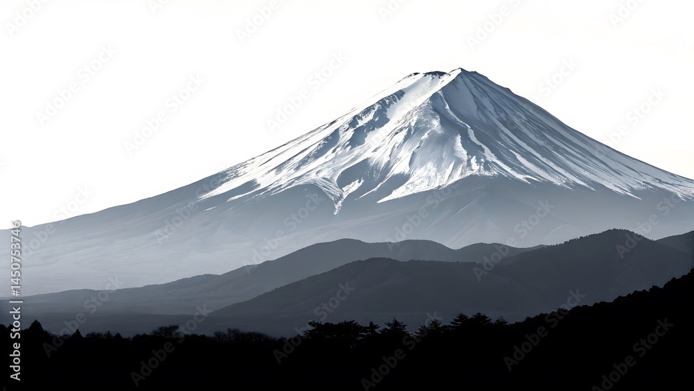 Fototapeta premium Majestic Mountain Peak with Snow Cap