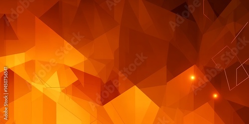 Obraz na płótnie An abstract orange and brown background with geometric shapes and glowing light elements w salonie