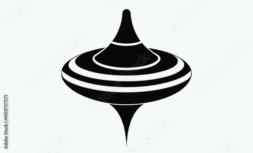 spinning top silhouette, toy top vector, spinning toy illustration, top view drawing