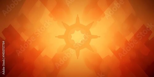 Obraz na płótnie Abstract orange and yellow kaleidoscope pattern with soft glowing light in the center w salonie