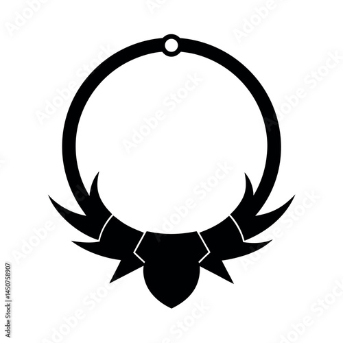 Black Vector Silhouette Torque Necklace Illustration