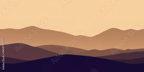 Obraz na płótnie A minimalist landscape illustration of layered mountains with a gradient color scheme w salonie