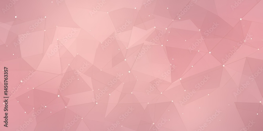 Abstract polygonal background with light pink hues and scattered white dots throughout image