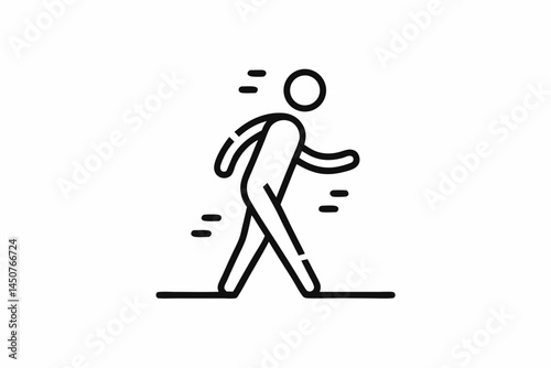 Walking Stick Figure Icon