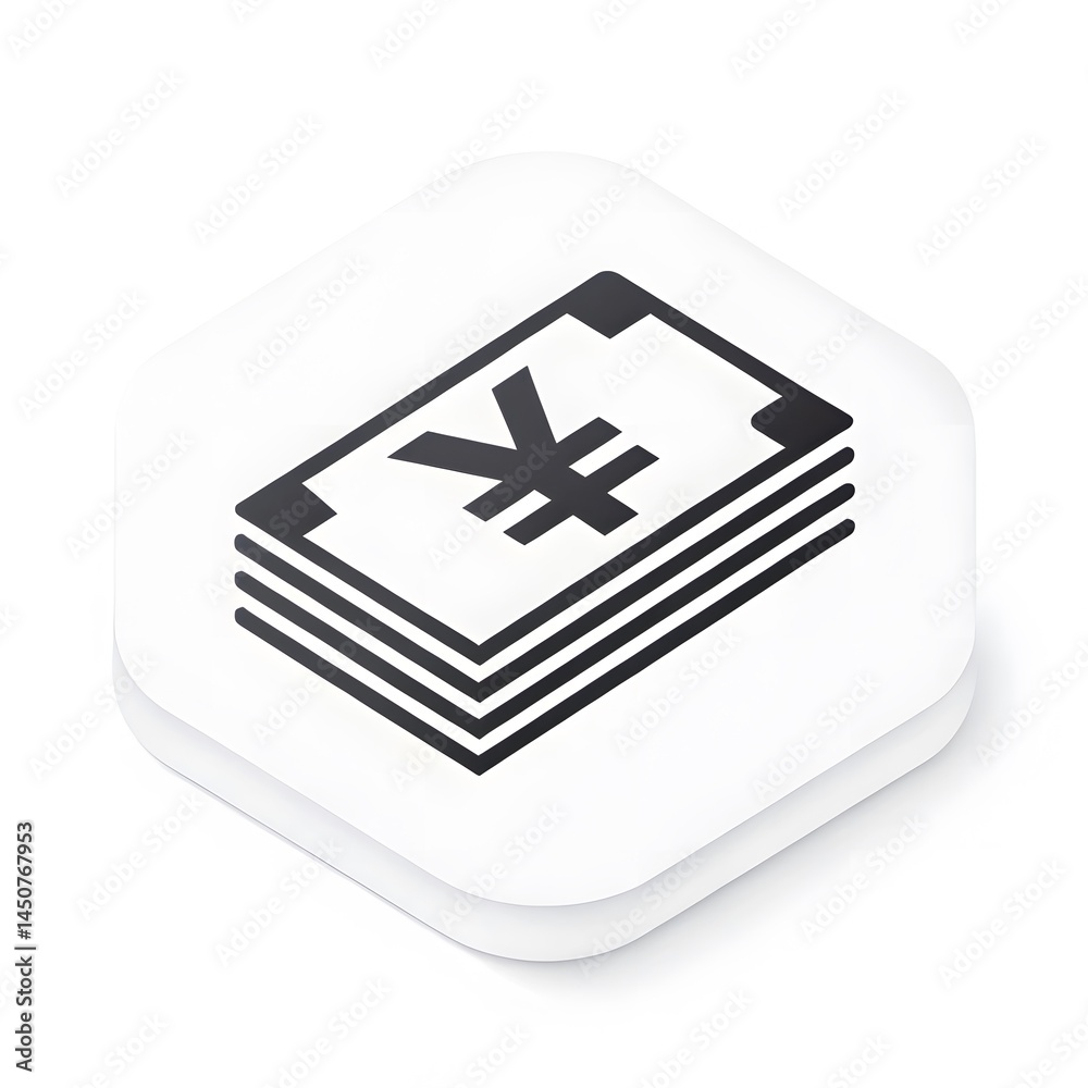 Obraz premium Stack of Yen Bills Icon