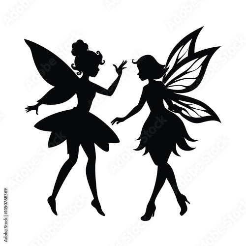 Fairy V Silhouettes Vector Illustration 7