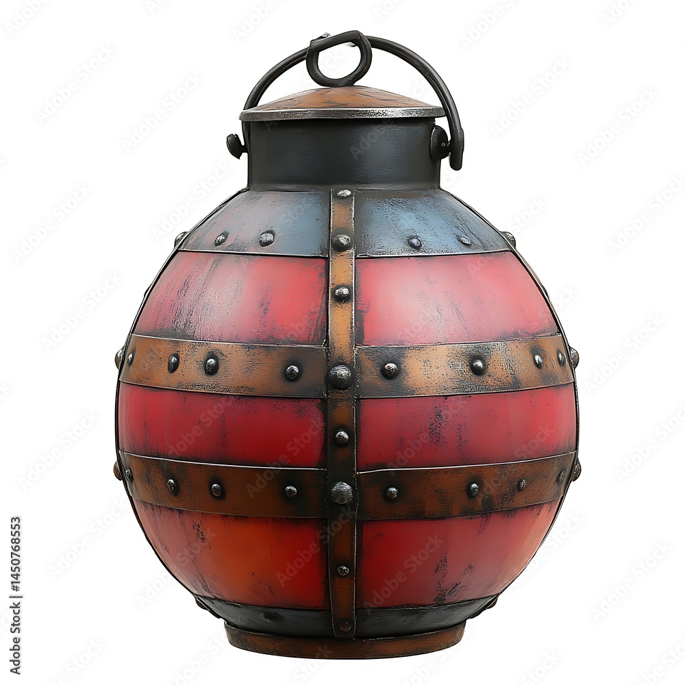 Decorative Pot with Metal Bands and Lid Decorative Pot with Metal Bands and Lid