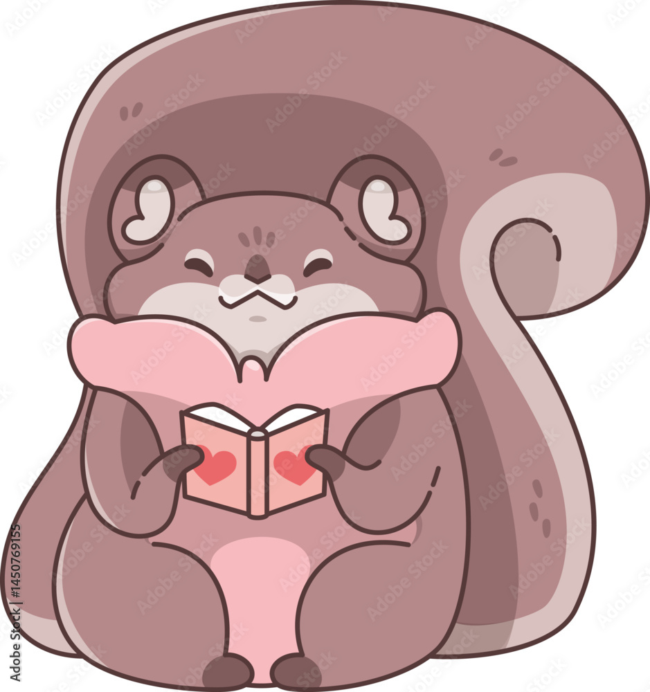Fototapeta premium Squirrel Reading Book