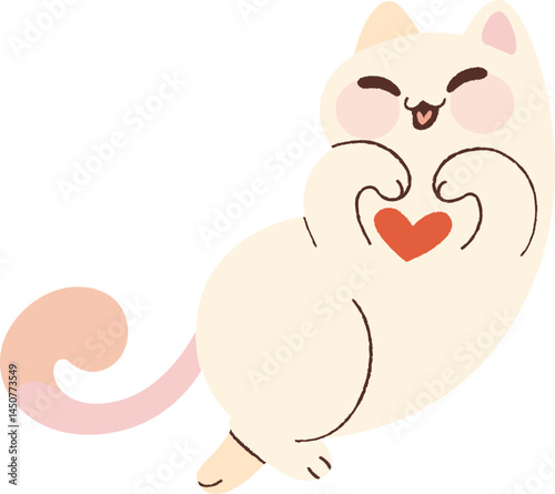 Cute Cat with Heart