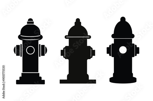Fire hydrant Silhouette  silhouette vector , Set of Fire hydrant Silhouette  