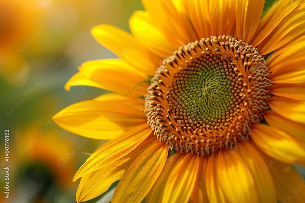Close-up of a vibrant sunflower, showcasing its bright yellow petals and intricate seed pattern, radiating warmth. Close-up of a vibrant sunflower, showcasing its bright yellow petals and intricate seed pattern, radiating warmth.