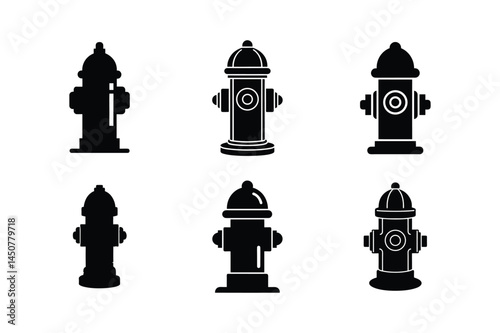 Fire hydrant Silhouette  silhouette vector , Set of Fire hydrant Silhouette  