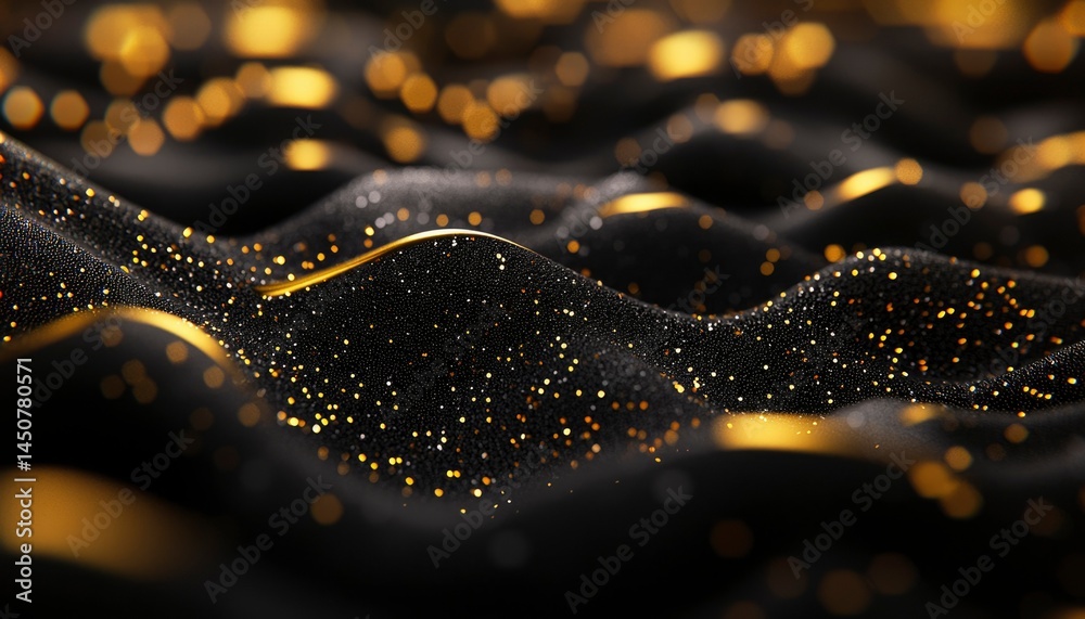 Abstract black fabric with golden details Abstract black fabric with golden details