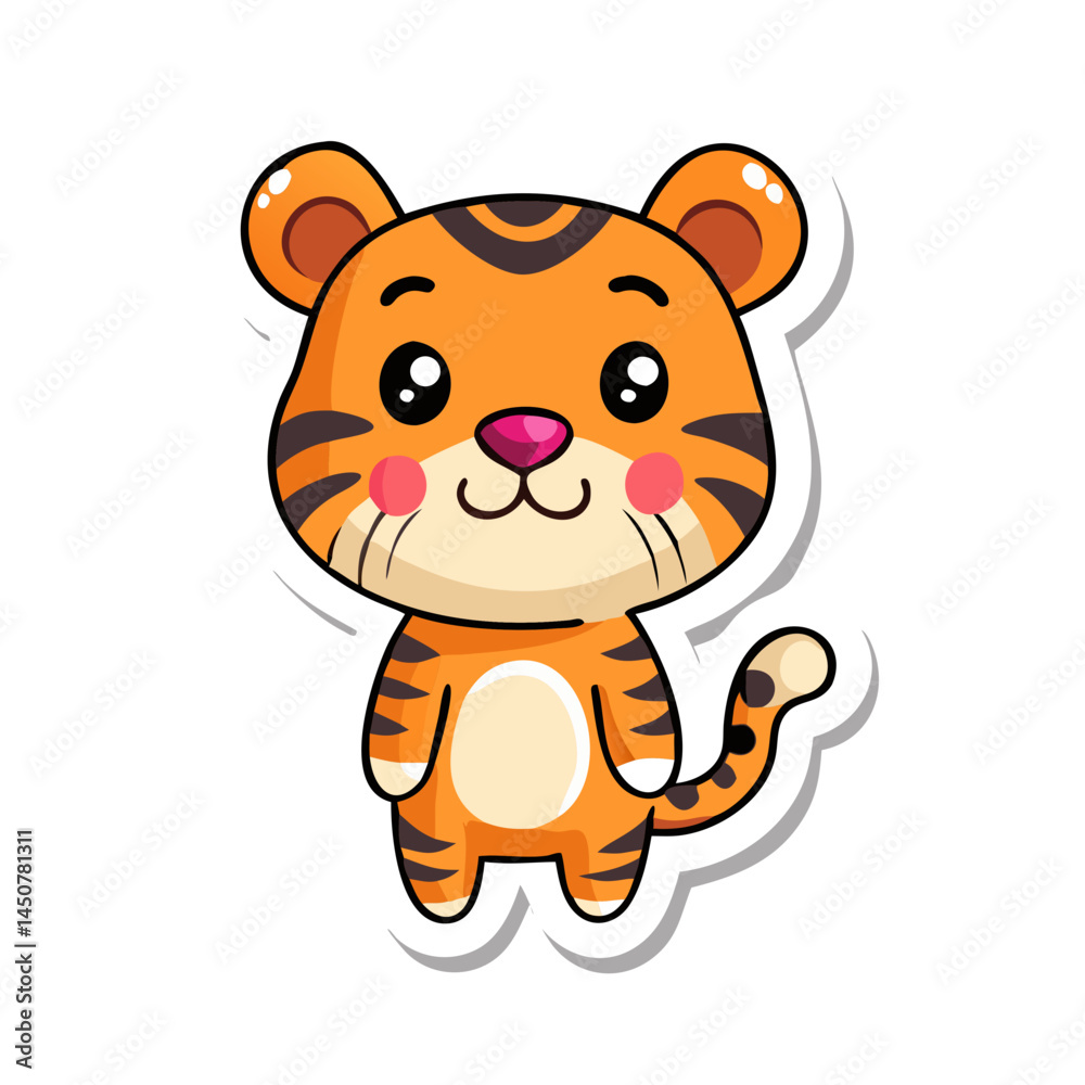 Fototapeta premium a tiger cub sticker icon