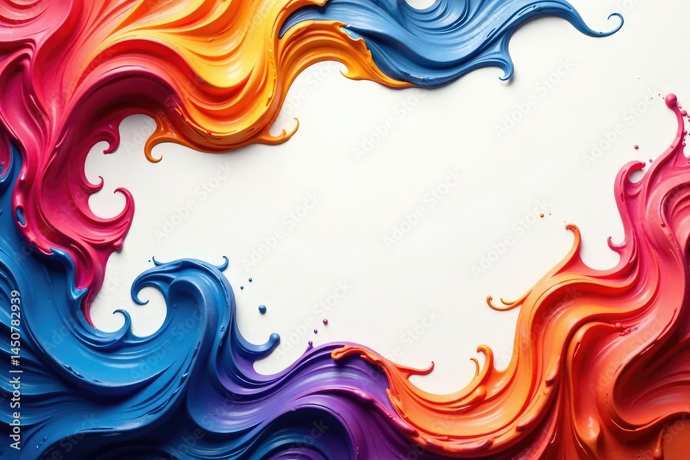 Fototapeta premium Abstract swirling paint colors forming a dynamic pattern , illustration, abstract, visual