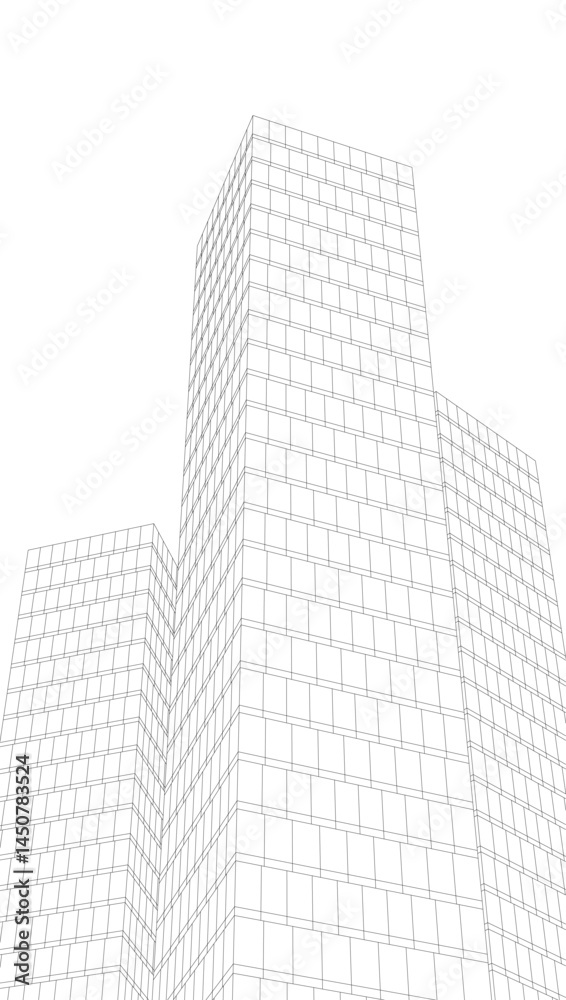 Fototapeta premium Building 3d structure. Architectural background.