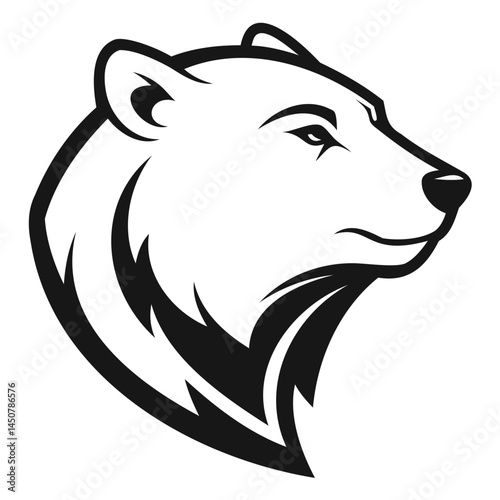 Bear head illustration vector graphic animal design wildlife logo mascot grizzly silhouette drawing clip art image isolated on transparent background