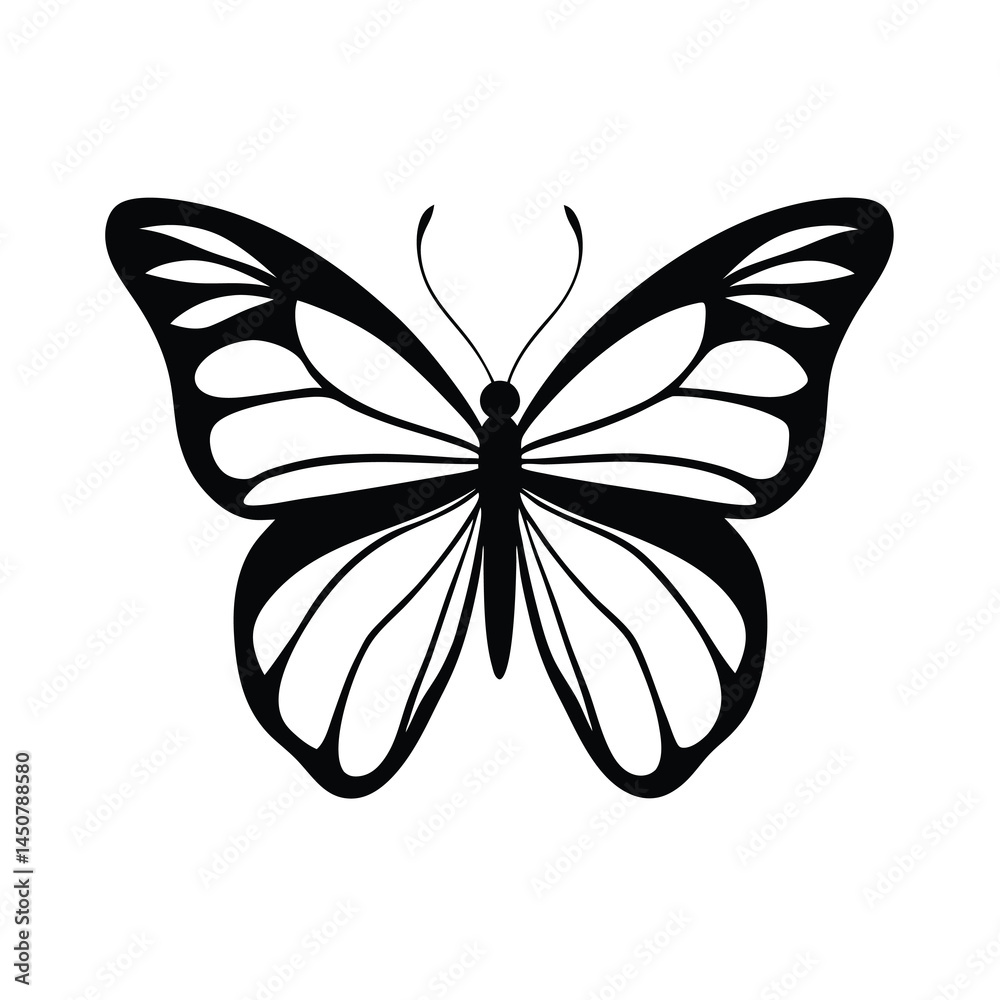 Fototapeta premium Monarch Butterfly Silhouette Flying Gracefully