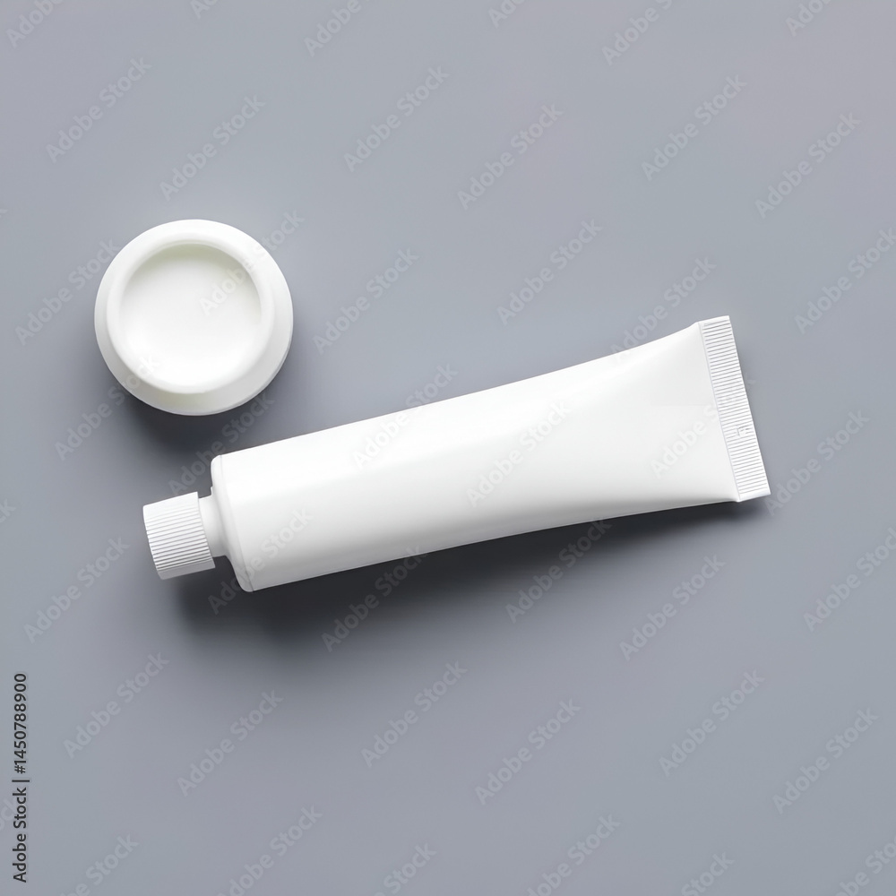 white tube of toothpaste without label, perfect for minimalist aesthetic. Ideal for showcasing dental care products or personal hygiene themes white tube of toothpaste without label, perfect for minimalist aesthetic. Ideal for showcasing dental care products or personal hygiene themes