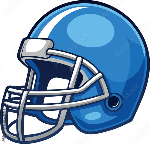 American Football Helmet Vector Illustration — Sport Protective Headgear Clipart, Grunge Style, Game Equipment, Team Uniform Design Isolated on White