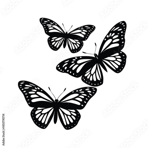 Wallpaper Mural Trendy Monarch Butterfly Silhouette Style Torontodigital.ca