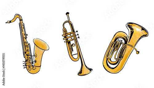 Foto gold saxophone isolated Musical Instruments Wind Instruments event isolated hand