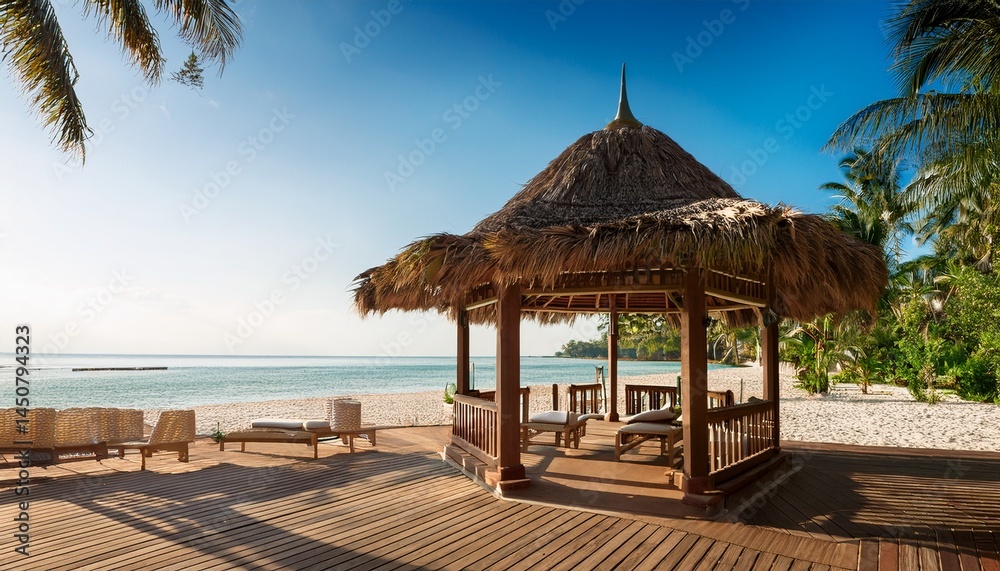 Fototapeta premium gazebo at luxury tropical resort