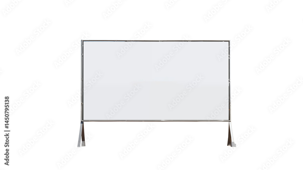 Isolated view of a whiteboard with a metal frame isolated on transparent background Isolated view of a whiteboard with a metal frame isolated on transparent background