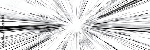Monochrome abstract background with motion lines radiating from center