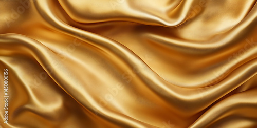 Luxurious Golden Silk Fabric Texture: A High-Resolution Image
