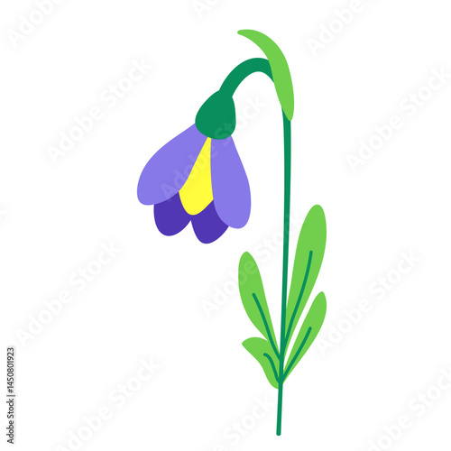 Simple vector flower illustration on transparent background
