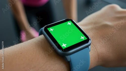 Smartwatch Fitness Tracker Green Screen Mockup
