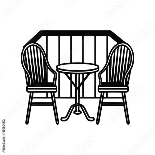 Minimalist Balcony View with Chairs and Table
