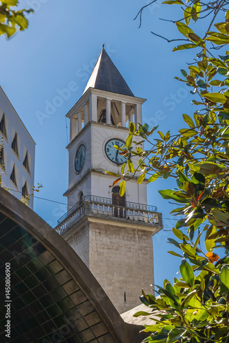 Obraz na płótnie The Clock Tower of Tirana at Skanderbeg Square. w salonie