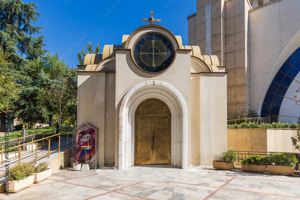 Small chapel at the Resurrection of Christ Orthodox Cathedral in Tirana.