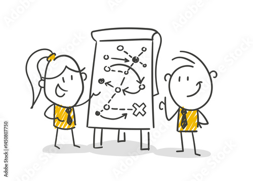 Strichfiguren / Strichmännchen / Stick Figures: Strategie, Taktik, Trainer, Coach. (Nr. 846)