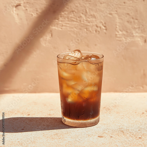 glass of cola with ice